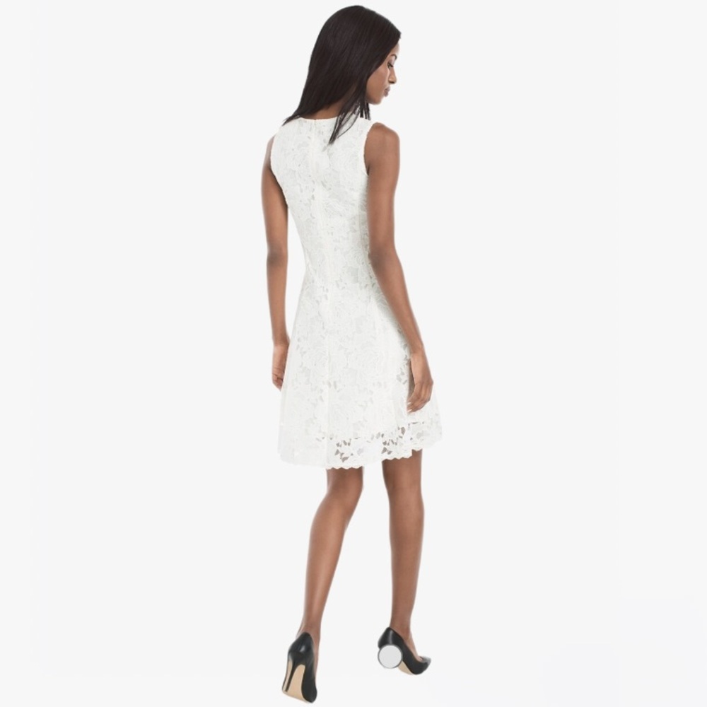 White House Black Market Lace Fit & Flare Dress - 10 - Picture 3 of 15